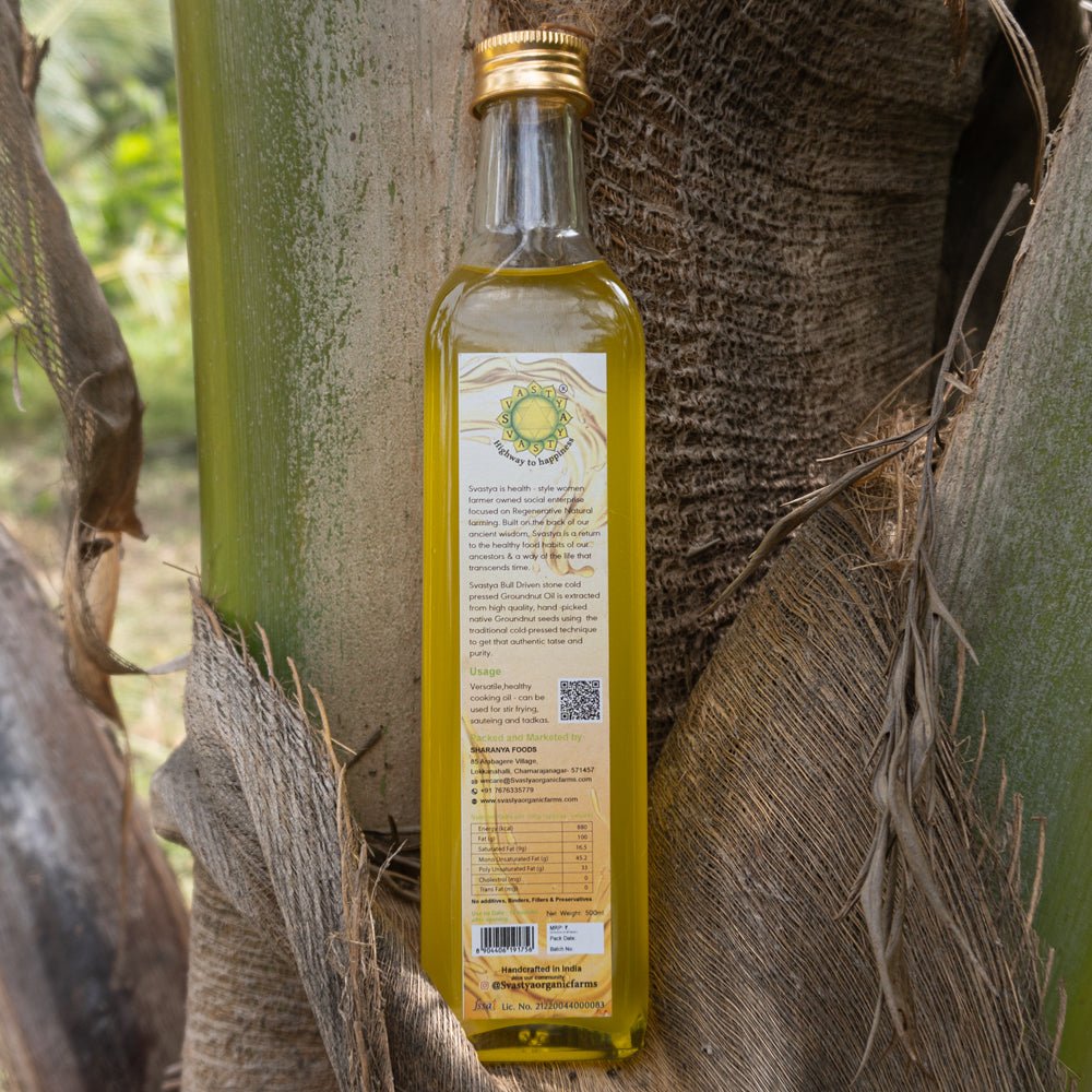 Organic Bull Driven Stone Cold Pressed Groundnut Oil - Svastya Organic Farms
