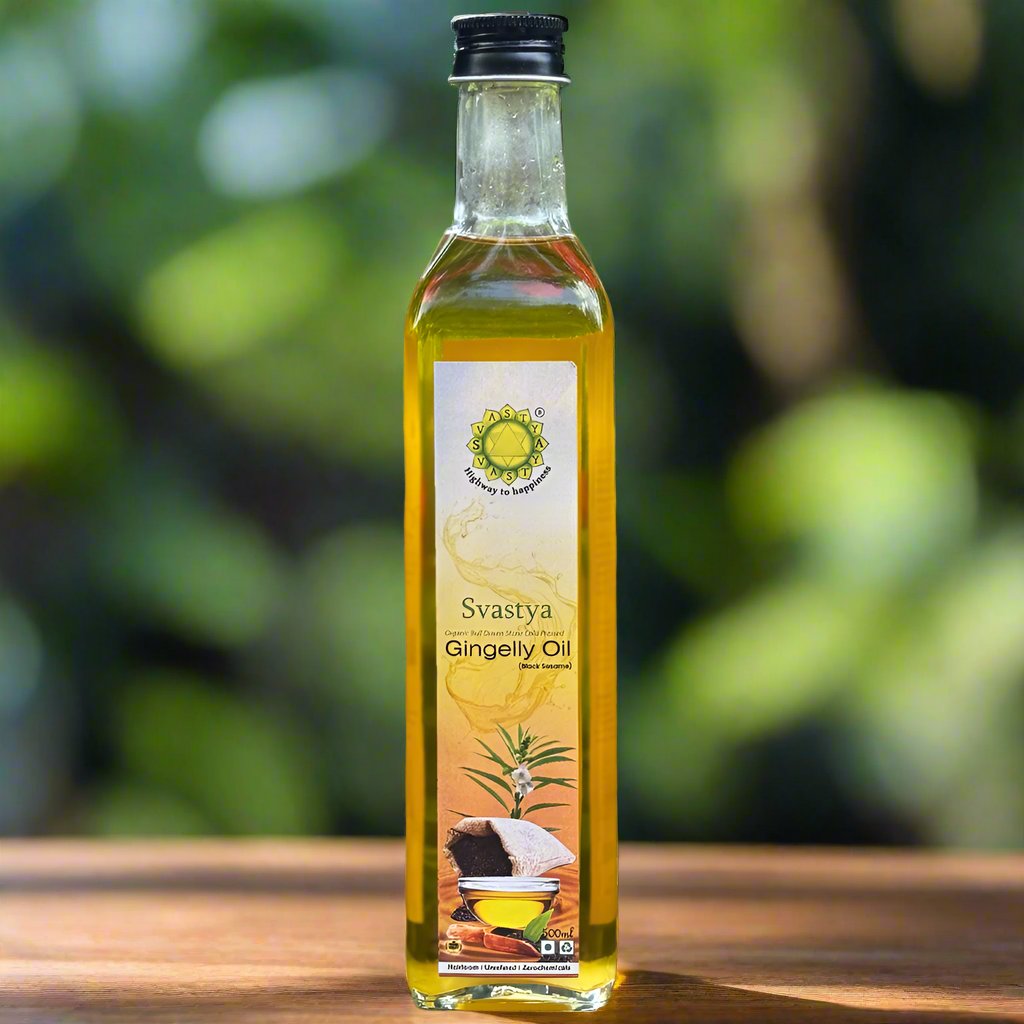 Organic Bull Driven Stone Cold Pressed Black Sesame Oil | Organic - Svastya Organic Farms