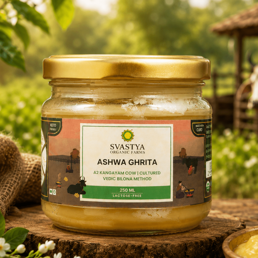 Organic Cultured Ashwa Ghritam | Organic Clarified Butter - Svastya Organic Farms