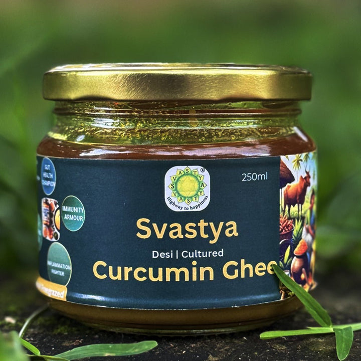 Organic Cultured Desi A2 Curcumin Ghee - Svastya Organic Farms