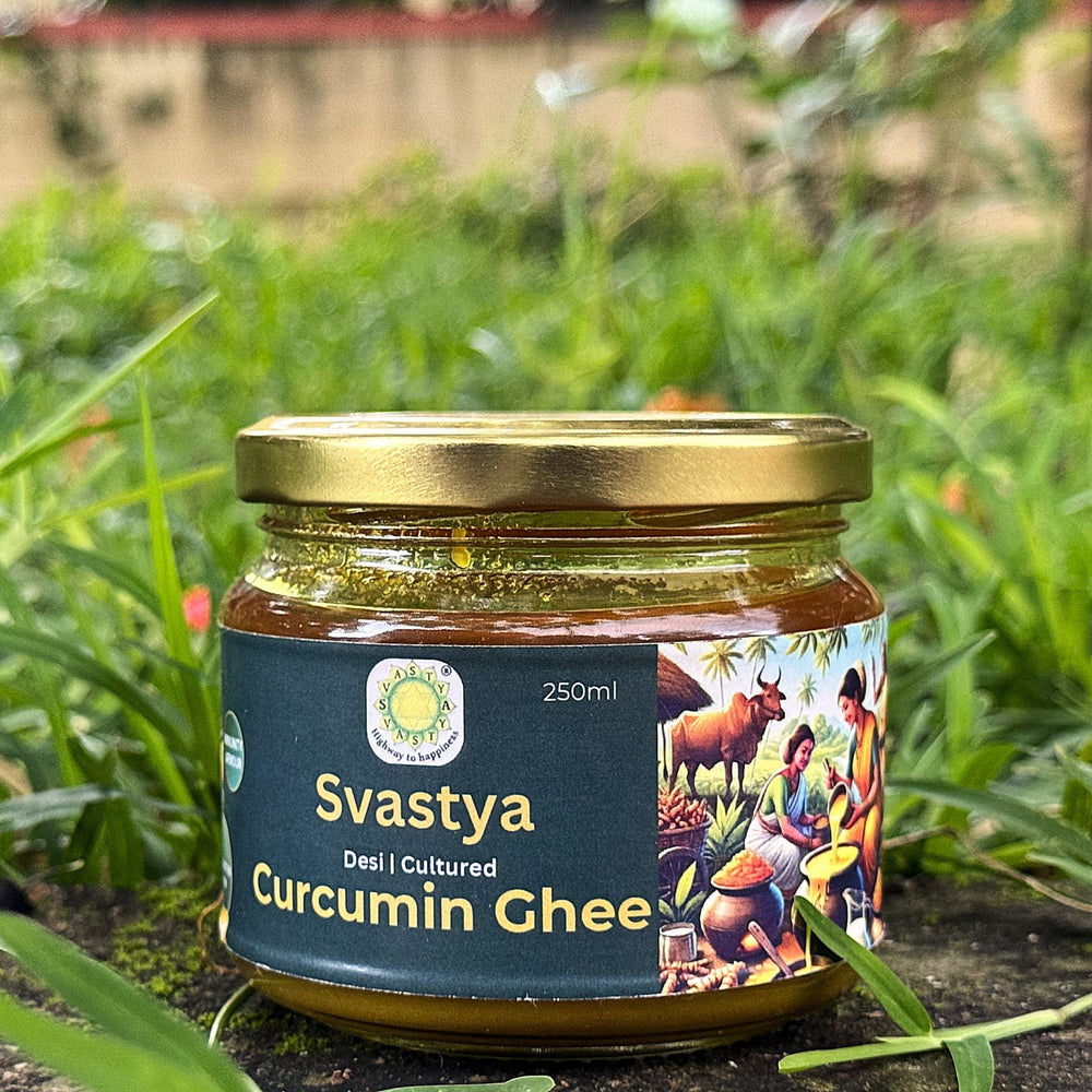 Organic Cultured Desi A2 Curcumin Ghee - Svastya Organic Farms