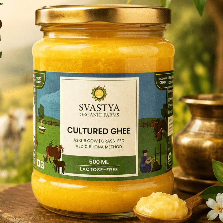 Organic Cultured Desi Gir Cow A2 Ghee | Organic Clarified Butter - Svastya Organic Farms