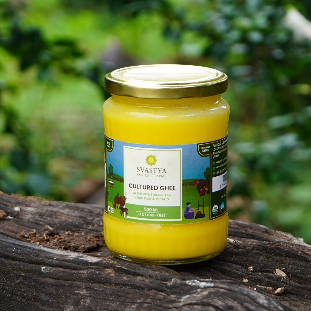 Organic Cultured Desi Gir Cow A2 Ghee | Organic Clarified Butter - Svastya Organic Farms