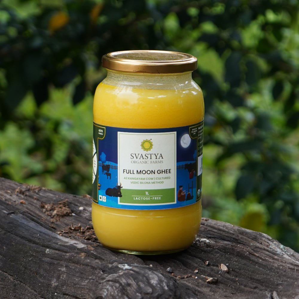 Organic Full Moon Cultured Bilona Ghee | Organic Clarified Butter - Svastya Organic Farms
