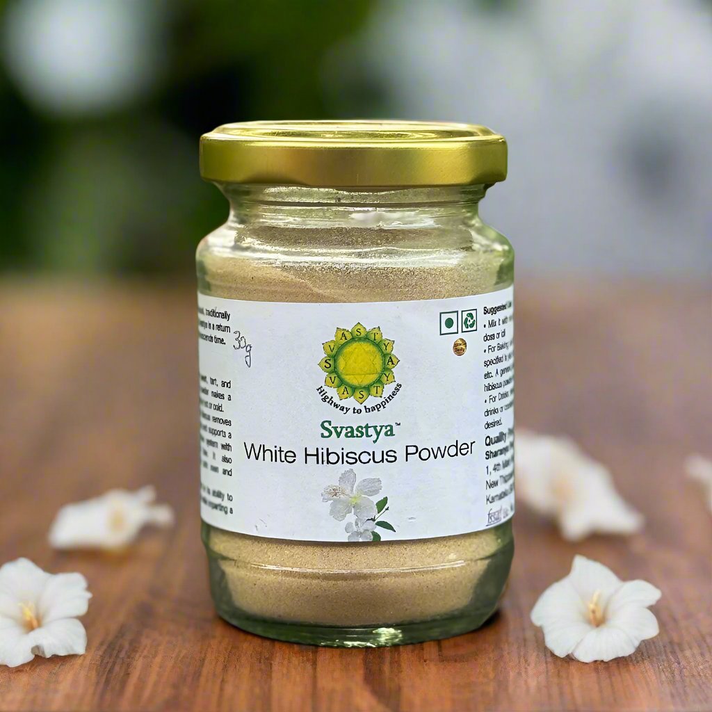 Organic White Hibiscus Petal Powder - Svastya Organic Farms