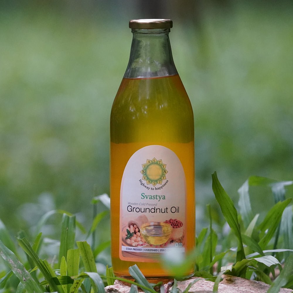Organic Wooden Cold Pressed Groundnut Oil | Organic - Svastya Organic Farms